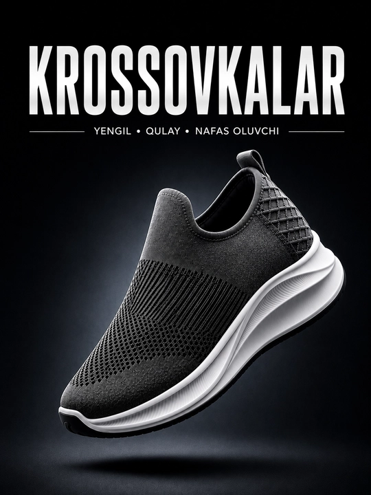 Erkaklar sport krossovkalari, bog‘ichsiz - 