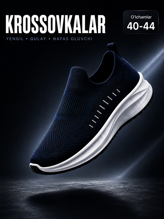 Erkaklar sport krossovkalari, bog‘ichsiz - 