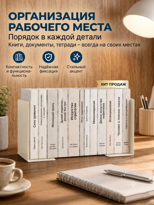 Металлические подставки для книг 2 шт настольный организатор антискользящие 1 мм сталь