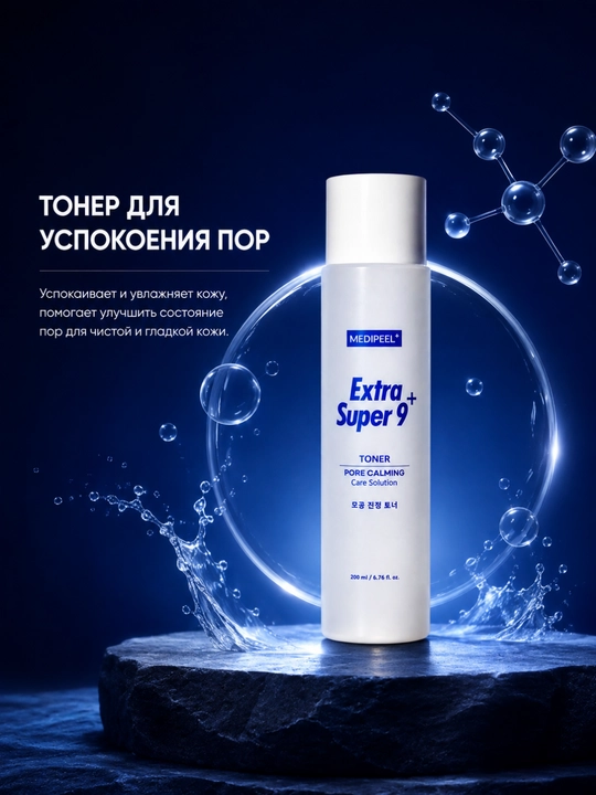MEDI-PEEL Extra Super 9 Plus avokadoli toner,teshiklarni toraytirish, tinchlantirish,200ml