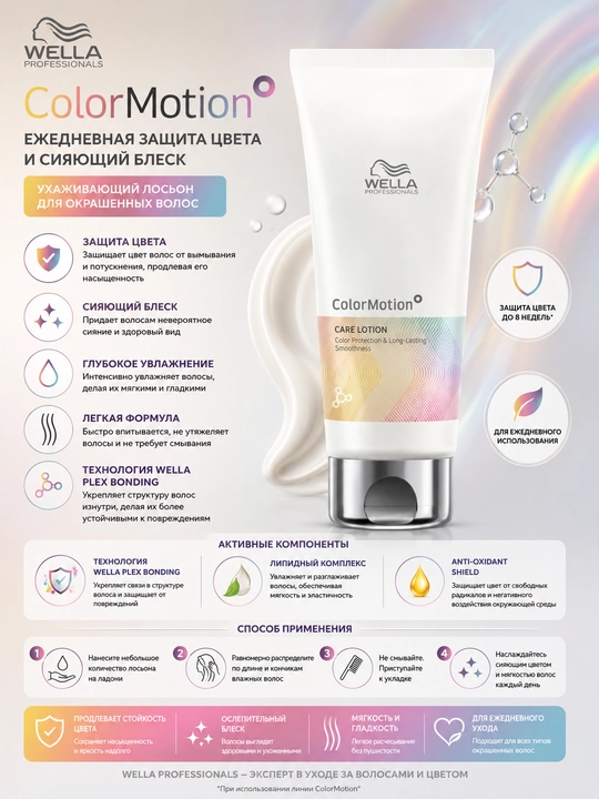 COLOR MOTION+ Увлажняющий кондиционер для защиты цвета волос, 200 мл - 