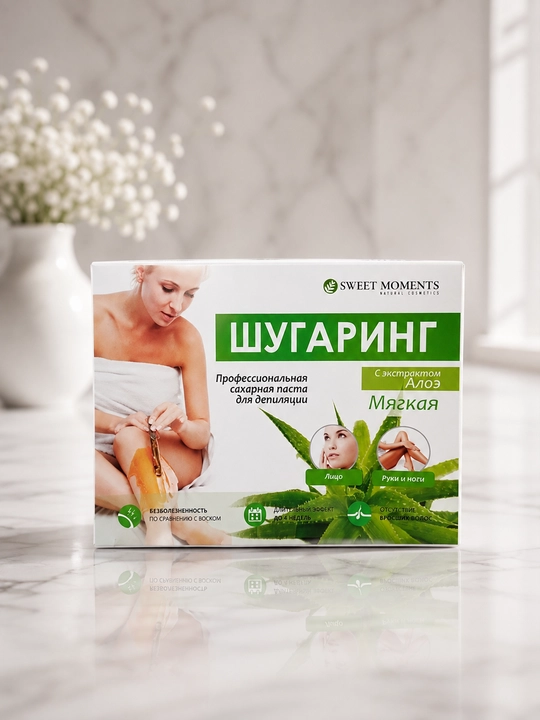 Сахарная паста для шугаринга Sweet Moments с экстрактом алоэ, мягкая - 