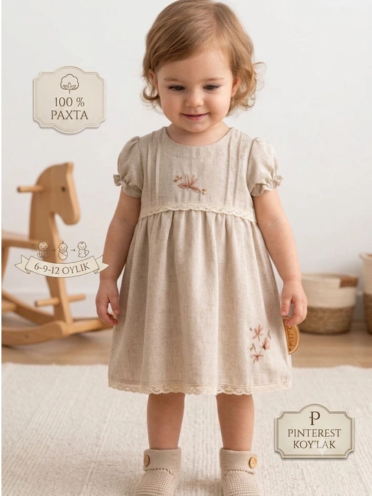 Qizlar uchun pinterest ko'ylak, 6-12 oy - 