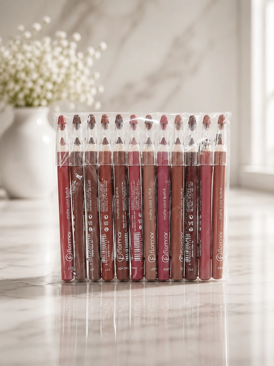 Flormar Matte Color Lipstick, набор матовых помад 12 оттенков, нюд и розовые тона - 