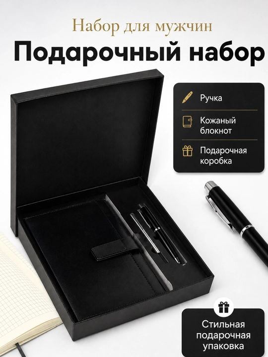 Bloknot ruchkali erkaklar hadya to'plami - 