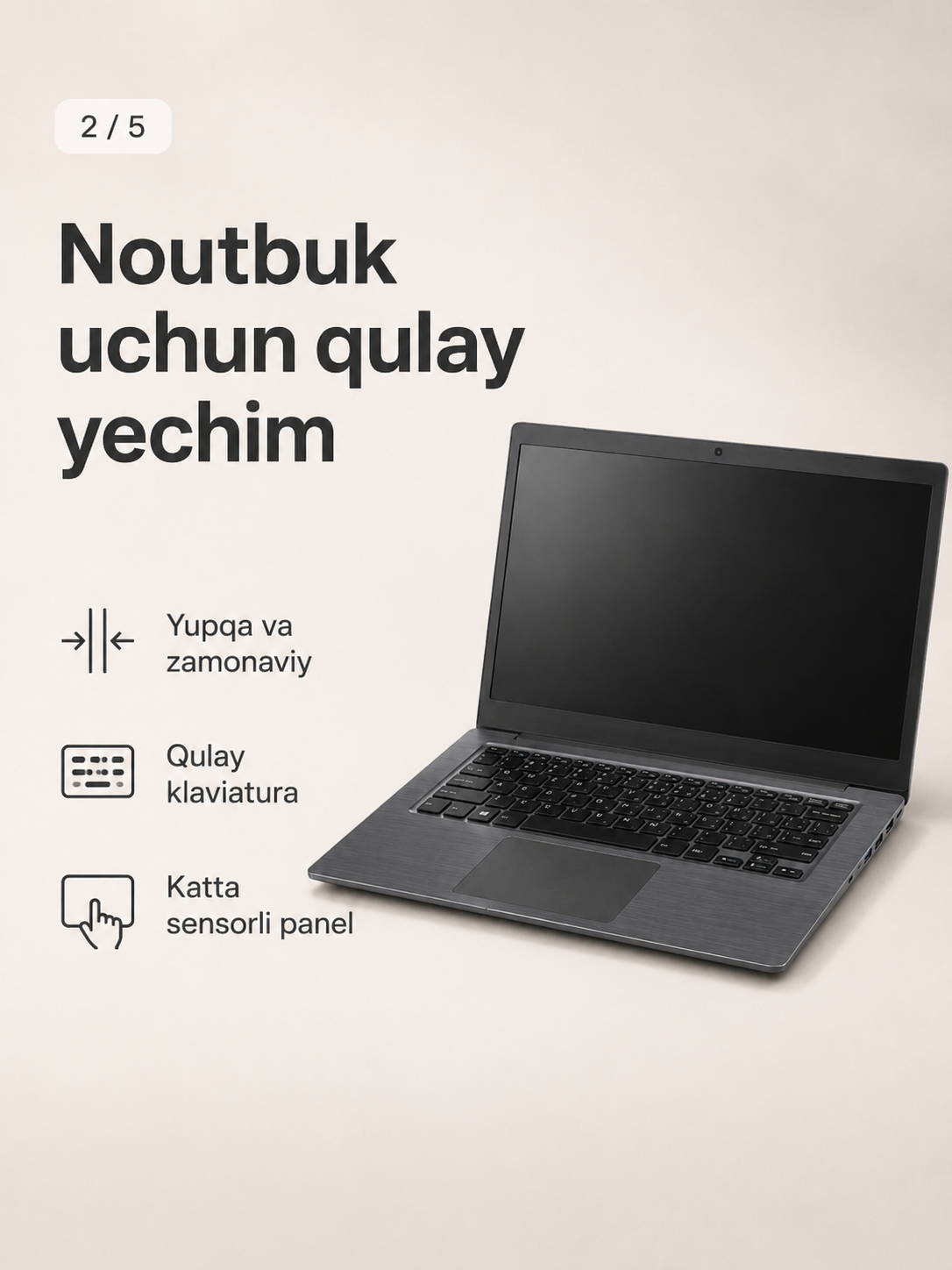 Ноутбук iTech 14, экран 14" HD, 8 ГБ ОЗУ, SSD 256 ГБ, Windows 10 Pro