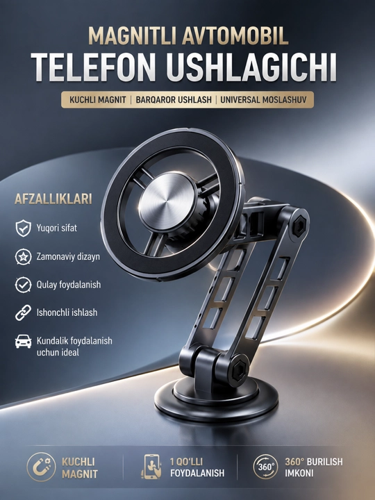 Magnitli telefon tutqichi 360° burilish - 