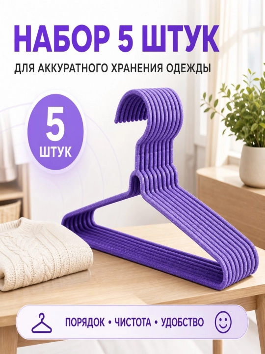 Вешалки для одежды металлические, 41x20 см, нержавеющая сталь - 
