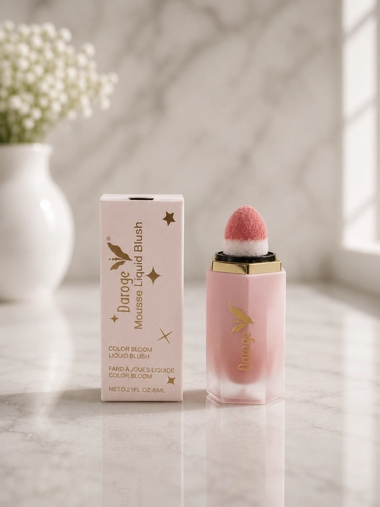 Жидкие румяна Daroge Mousse Liquid Blush 6 мл, натуральный розовый оттенок - 