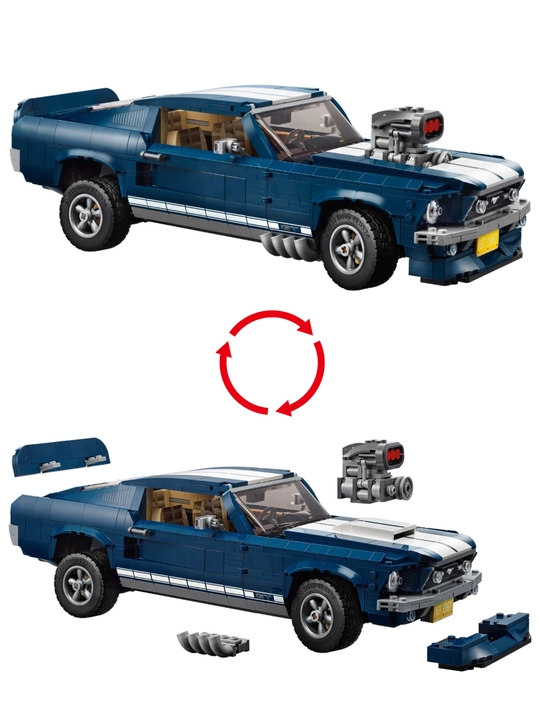 Kolleksion Lego konstruktor retro-avtomobil Ford Mustang, 1471 ta qism