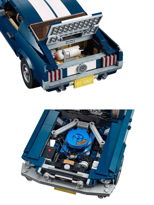 Kolleksion Lego konstruktor retro-avtomobil Ford Mustang, 1471 ta qism