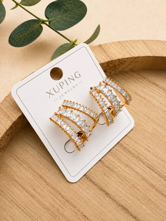 Женская бижутерия XUPING: гипоаллергенные серьги в оттенках желтого и розового золота - 