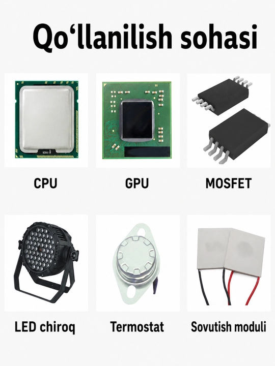 GD900-T kulrang termopasta — CPU, GPU, protsessor, videokarta va LED uchun