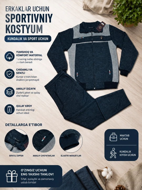 Qulay Olimpiyka, o‘g‘il bolalar sport kiyimi, kundalik uchun toplam, kiyim toplami, troyka