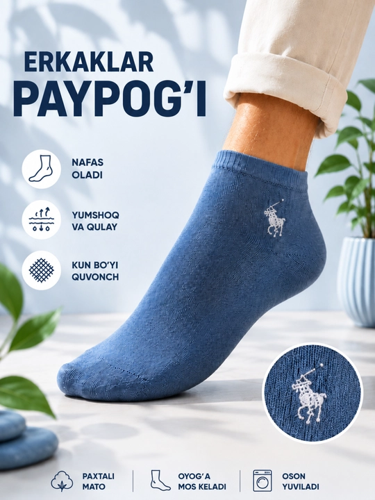 Erkaklar qisqa paypoq noski kundalik kiyish uchun
