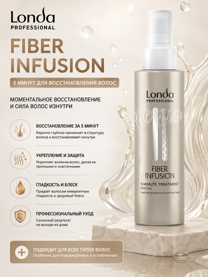 FIBER INFUSION Спрей с кератином для волос 100 мл - 