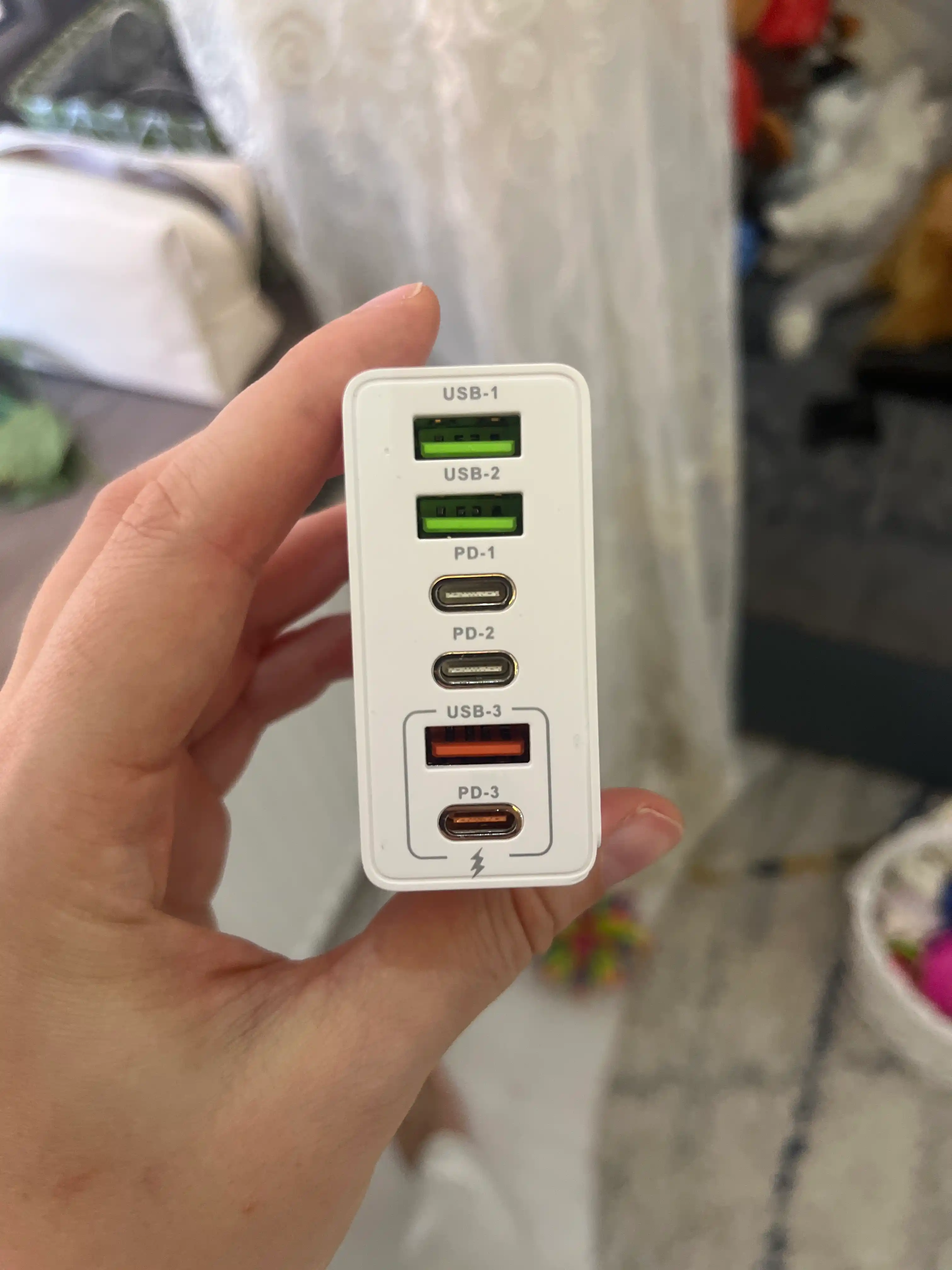 Блок питания, 200W,  6 портов (USB-A и Type-C PD) TURBO зарядка,адаптер, зарядчик
