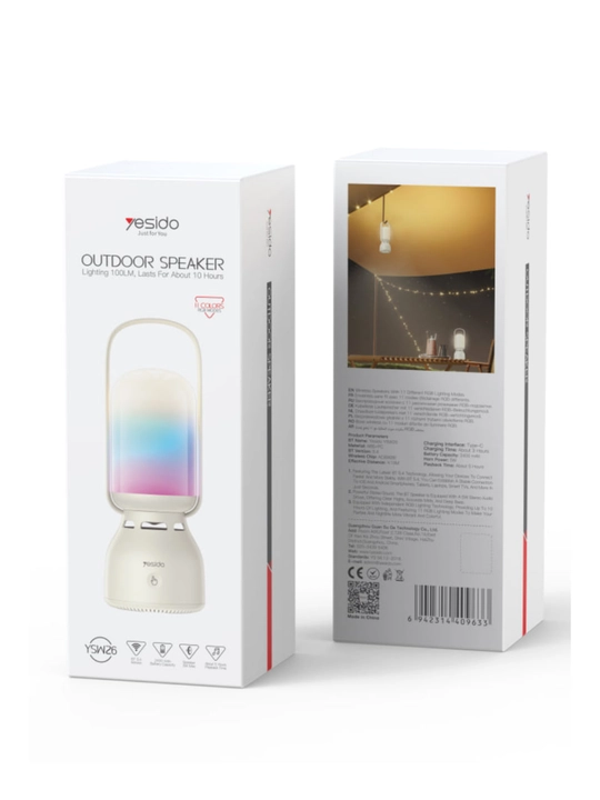 Simsiz Bluetooth kolonka-lampa, LED RGB, portativ, Yesido YSW26