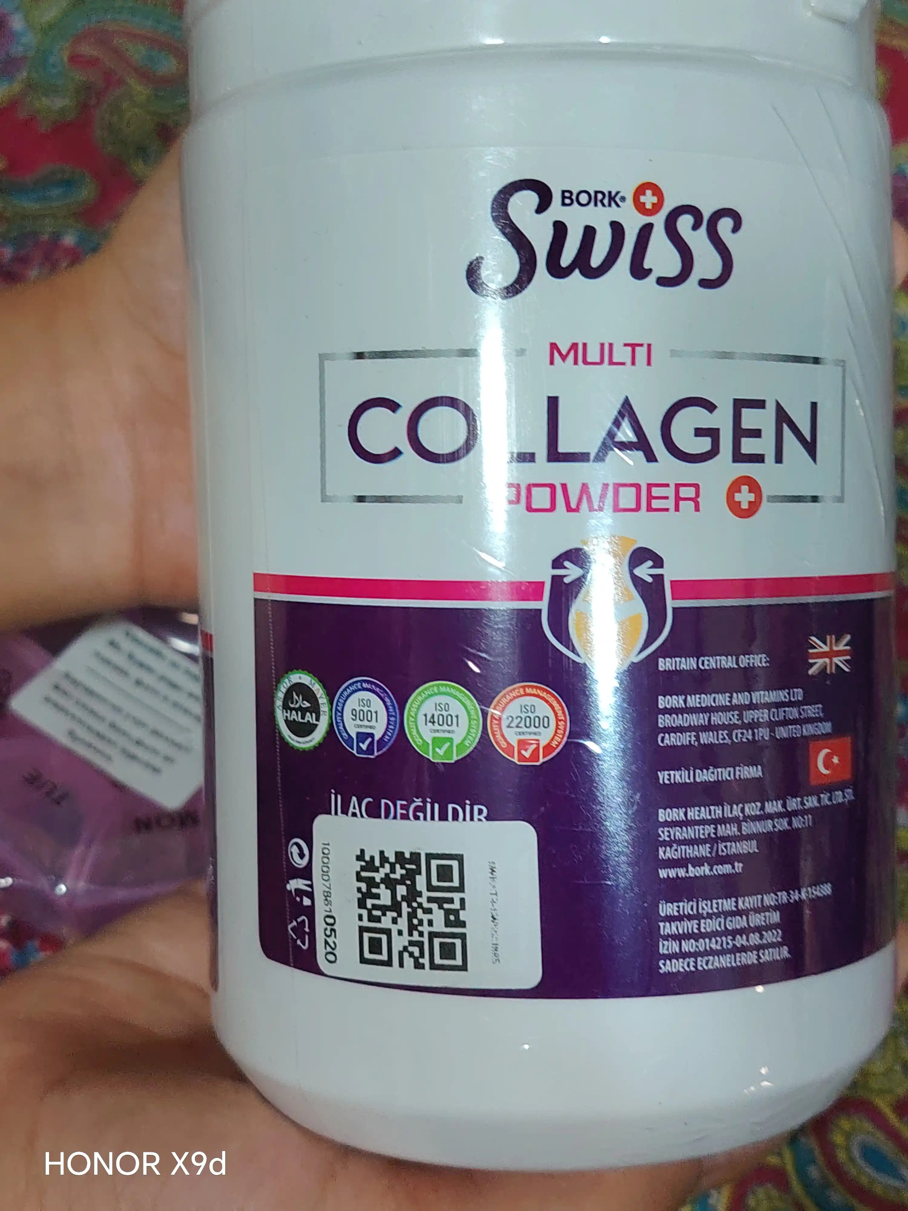 Multi kollagen kuchi I, II, III turlar, SWISS BORK, peptidli, 330 g