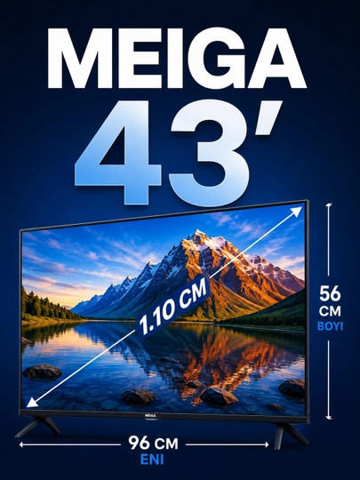 Телевизор MEIGA 43" Smart Android TV — IPS Full HD Wi-Fi YouTube Защита экрана