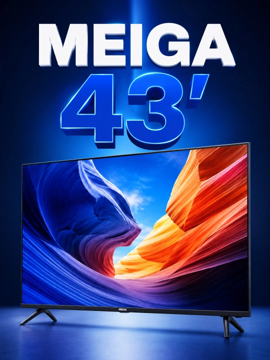 Телевизор MEIGA 43" Smart Android TV — IPS Full HD Wi-Fi YouTube Защита экрана