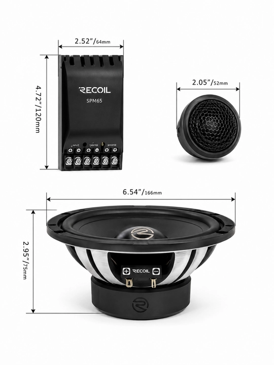 RLM65 Level-3 seriyali 6,5 dyuymli dinamiklarga ega komponent avtomobil akustik tizimi