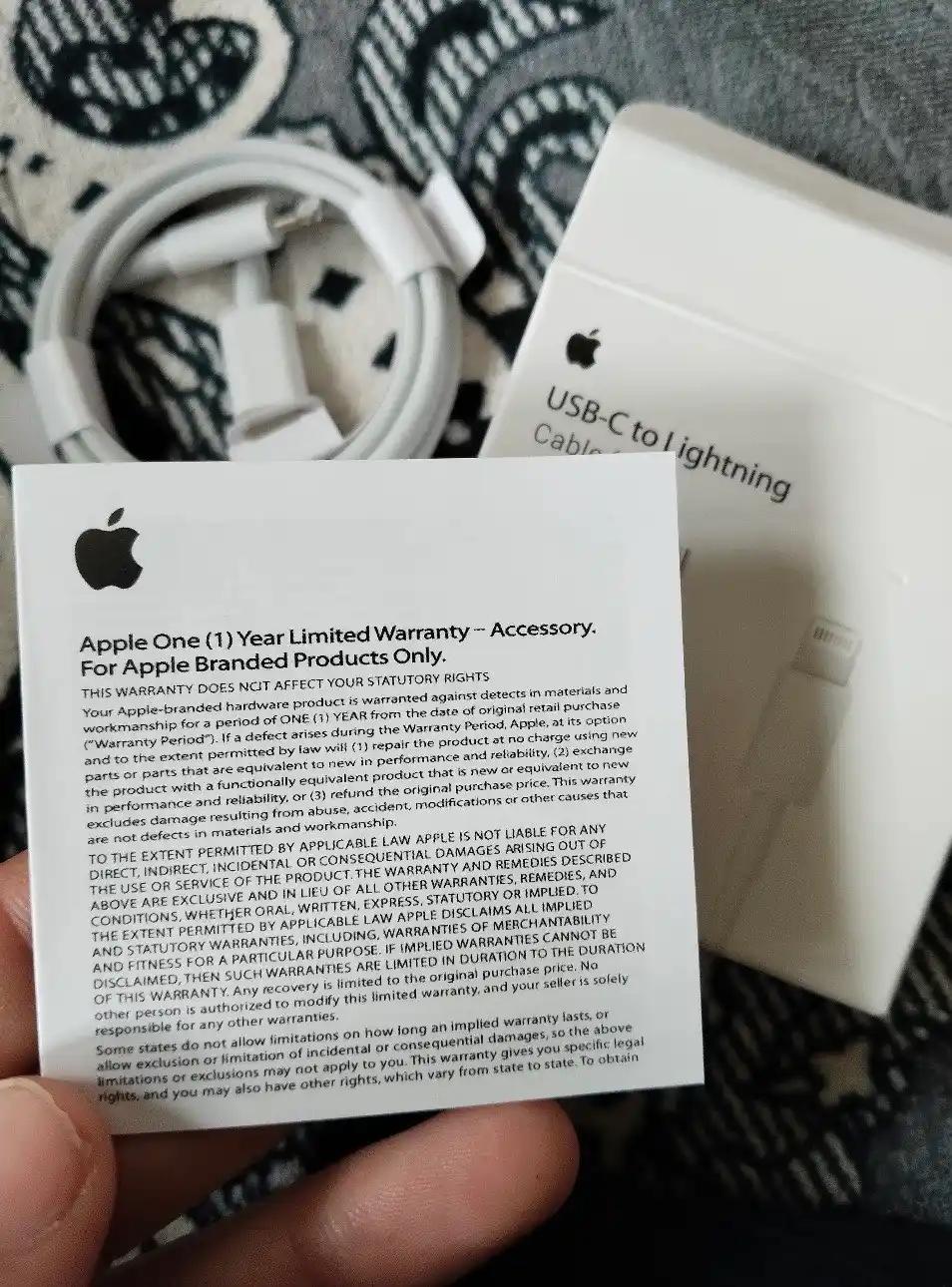 Type-C → Lightning kabel – iPhone X, 11, 12, 13, 14 to‘liq mos