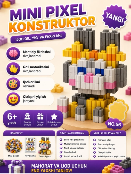 3D Konstruktor, kuromi, my melody, stich, mini lego, 50 sm - 