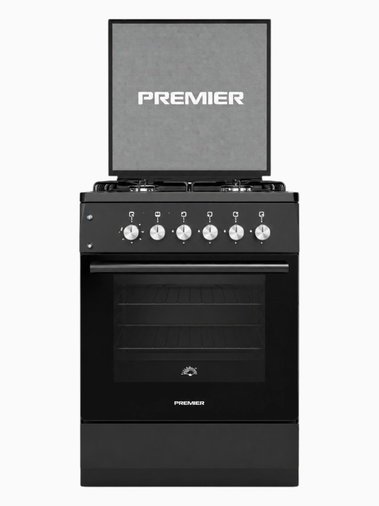 Gaz plita Premier PRM-GE6031EC/BL, kombinatsiyalangan, elektr pech, qora rang - 