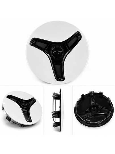 Kalpak R13 disk uchun, Chevrolet, qora-oq, 4 dona
