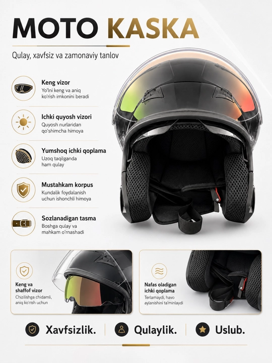 AXK moto shlem – mototsikl va skuter uchun himoya kaskasi