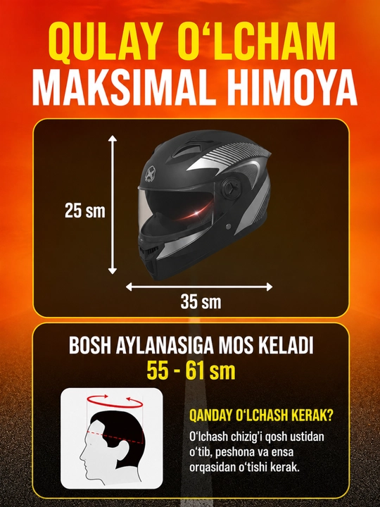 AXK moto shlem – mototsikl va skuter uchun himoya kaskasi