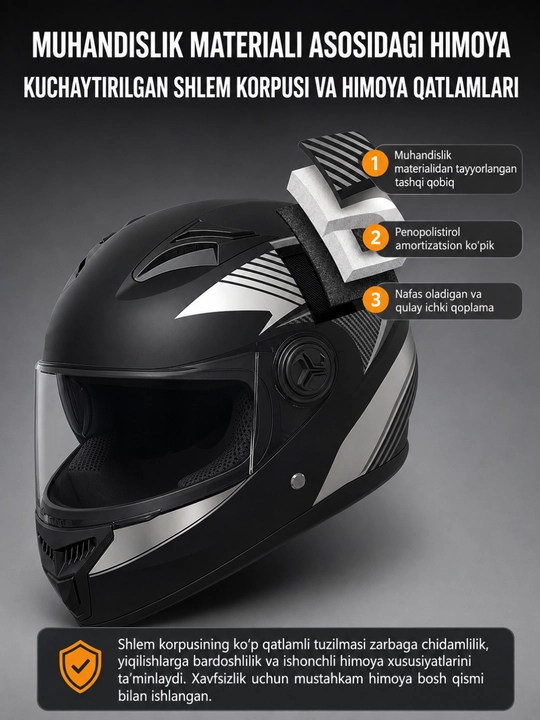 AXK moto shlem – mototsikl va skuter uchun himoya kaskasi