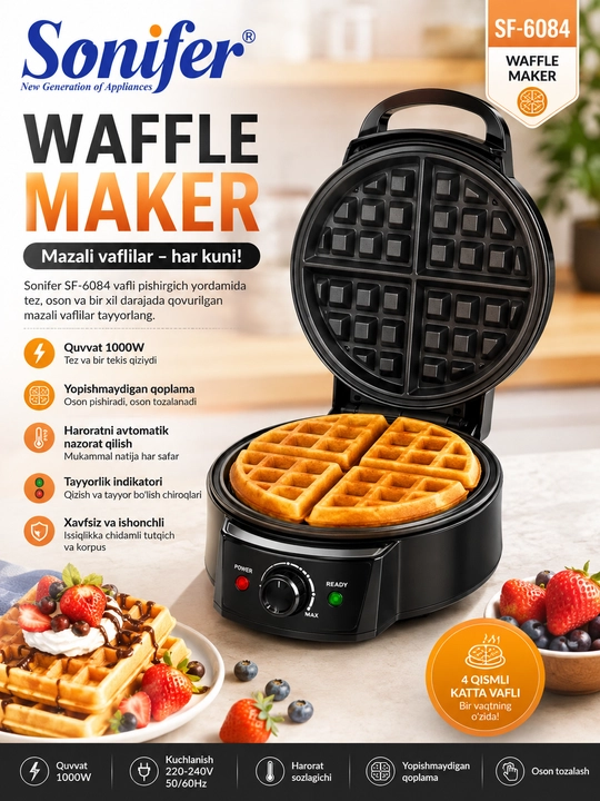 WAFFLE MAKER SF-6084 - 