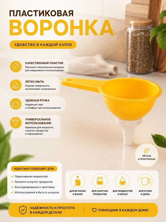 Oshxona uchun dastali voronka - 