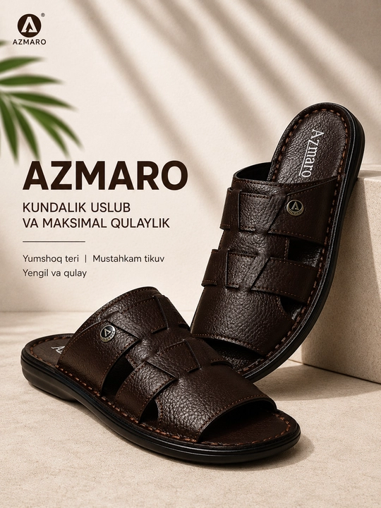Erkaklar uchun yozgi sandal – qulay, yengil va zamonaviy kundalik oyoq kiyim