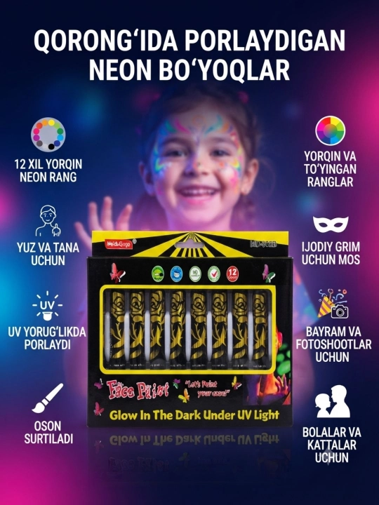 Qorong‘ida porlaydigan neon bo‘yoqlar - 