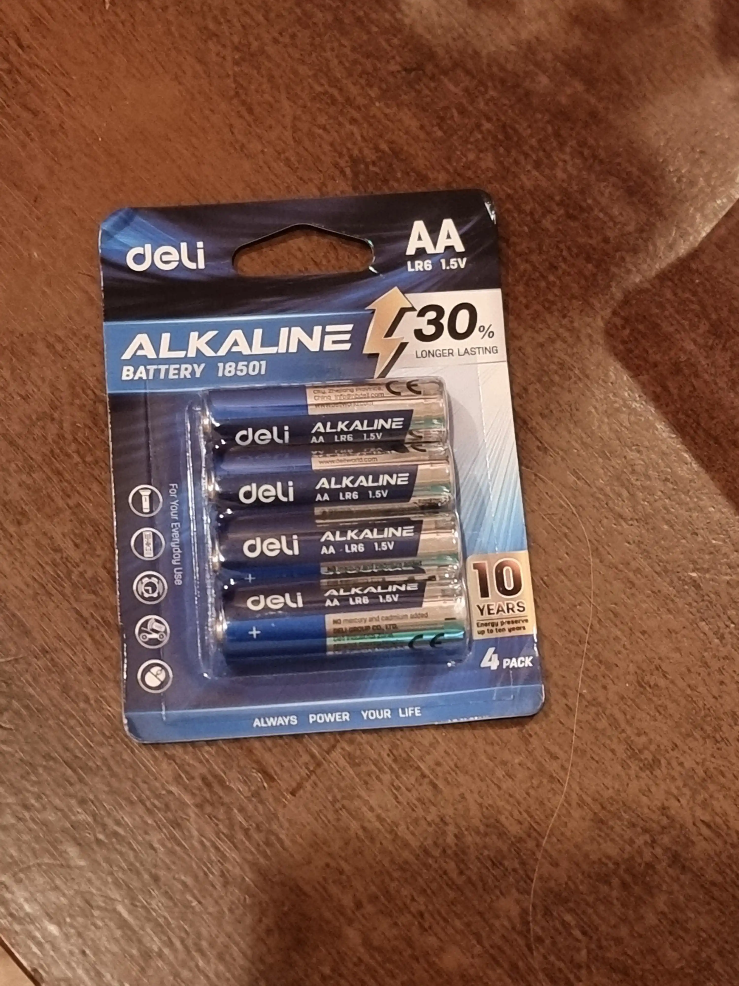 AA LR6 1,5V batareyalar 4 dona 18501 Deli blister, 18501