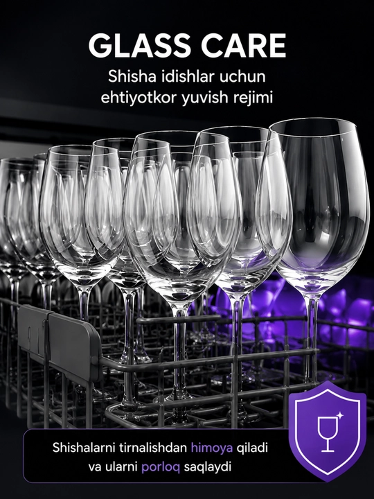 ZIFFLER Luxentra Series idish yuvish mashinasi, 15 to‘plam, Auto Open Drying, BLDC motor