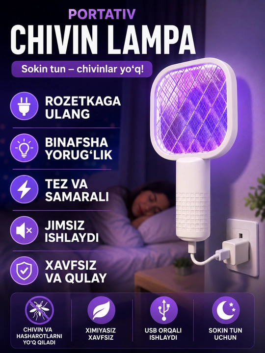 Chivin va hasharotlarga qarshi ultrabinafsha chiroqli lampochka - 