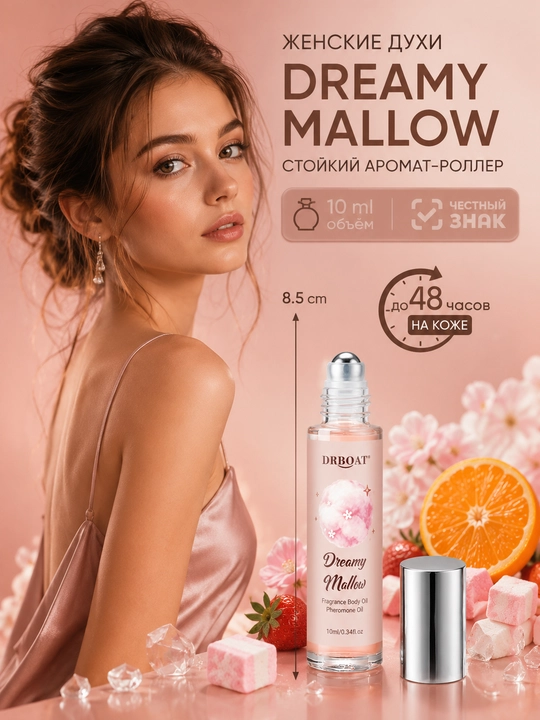 Moyli atirlar, 10 ml - Doimiy, ayollarbop, shirin gul-meva iforli, spirtsiz, rolikli