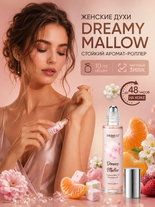 Moyli atirlar, 10 ml - Doimiy, ayollarbop, shirin gul-meva iforli, spirtsiz, rolikli - 