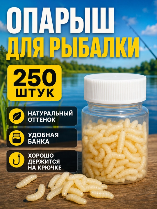 Искусственный силиконовый опарыш для рыбалки, наживка на крючок, 250 шт