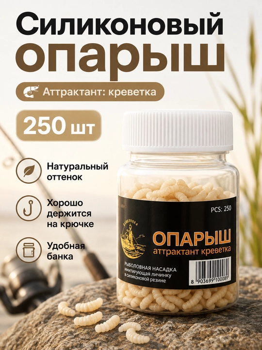 Искусственный силиконовый опарыш для рыбалки, наживка на крючок, 250 шт - 