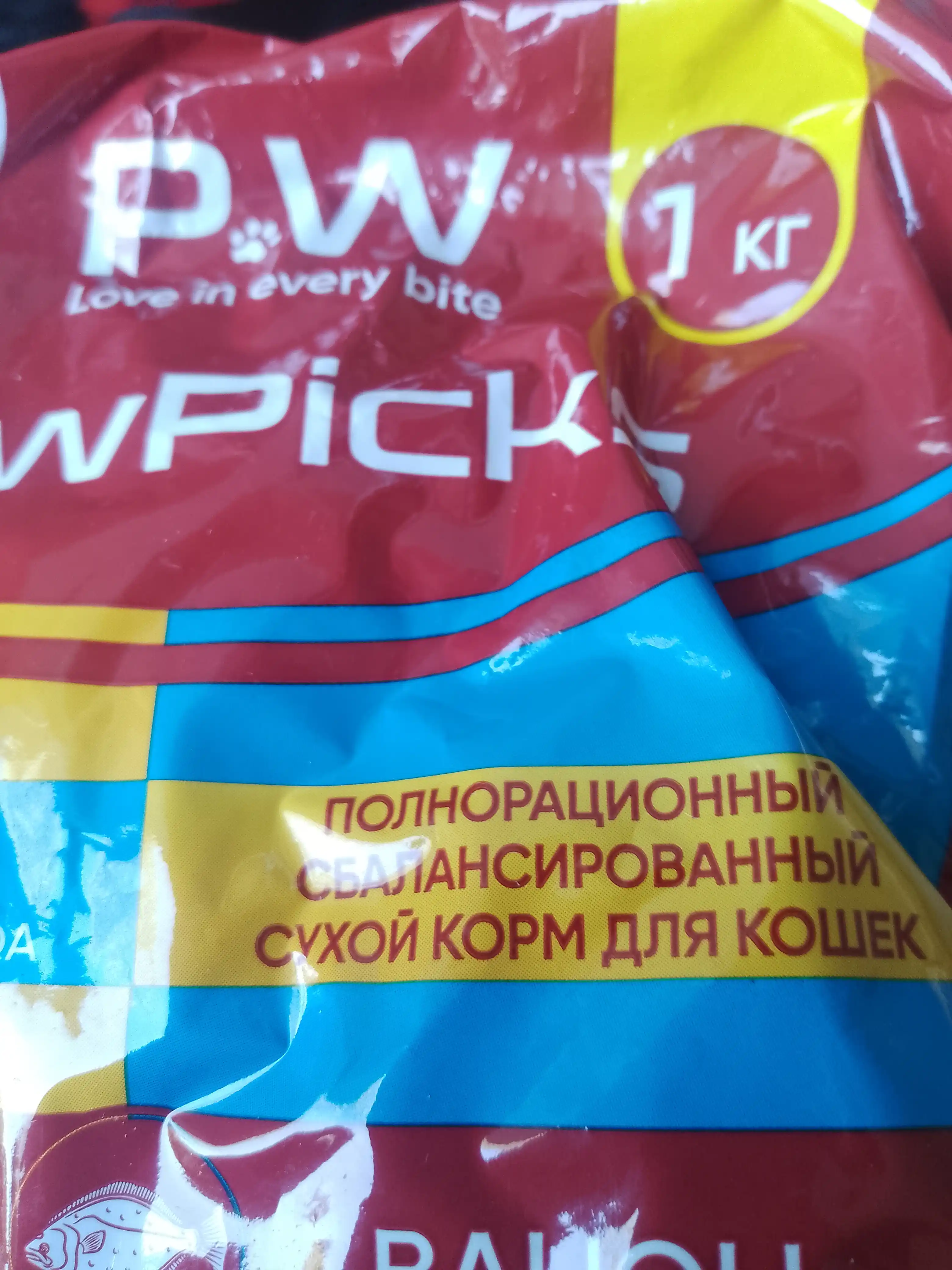 Paw Picks сухой корм для кошек с рыбой 1 кг