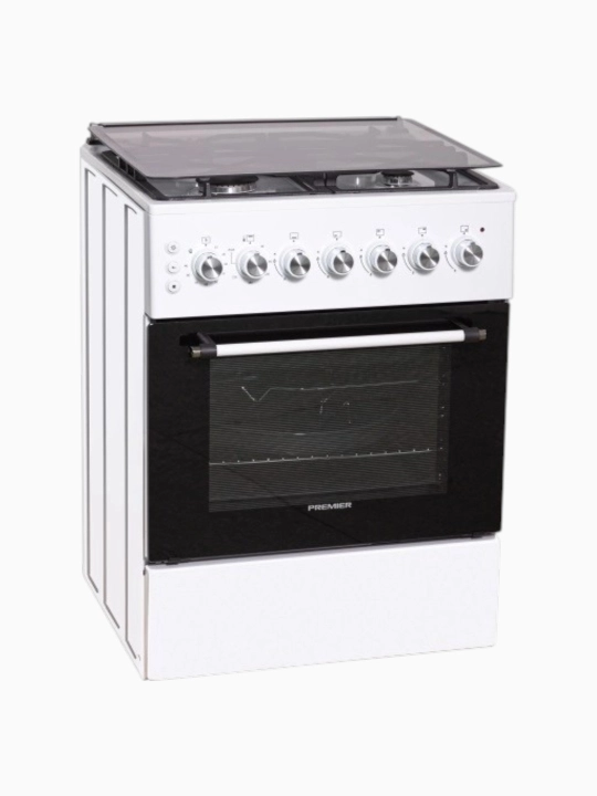 Premier BT60-F40VSWE Lux kombinatsiyalangan plita, 4 konforka, gaz-elektr, qora