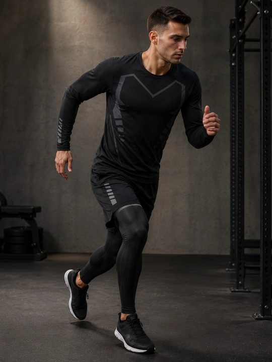 Erkaklar sport kostyumi 5 tasi 1 da, trening fitnes yugurish va sport zali uchun