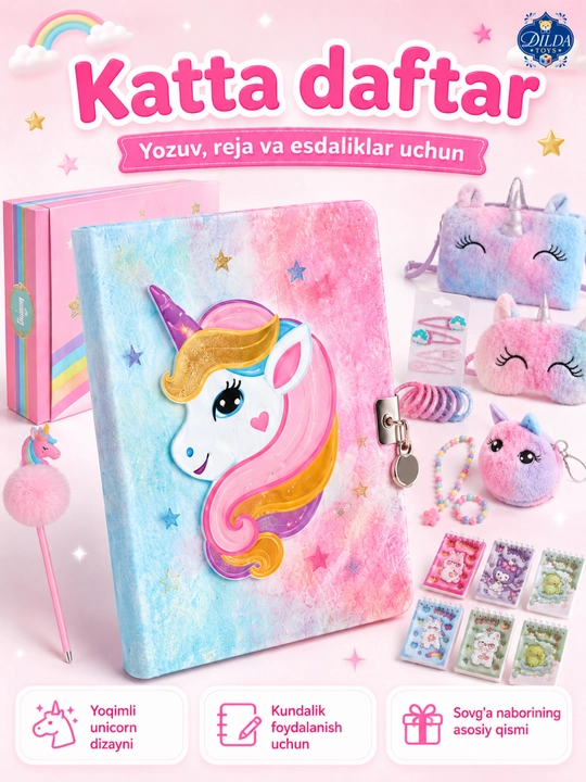 Подарочный набор для девочки с сумочкой аксессуарами для девочек UNICORN детский набор