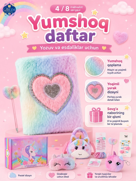 Подарочный набор для девочки с сумочкой аксессуарами для девочек UNICORN детский набор