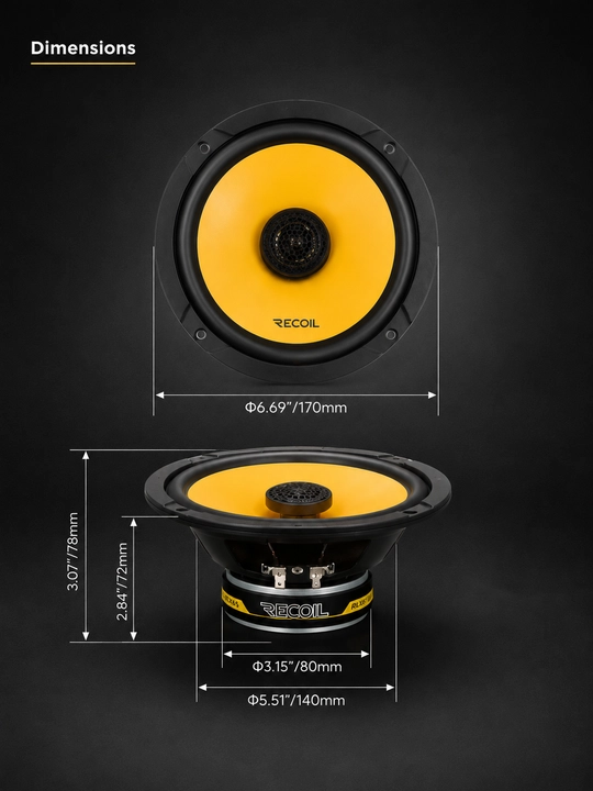 RLX65 Level-3 Series 6,5 dyuymli avtomobil akustik tizimi